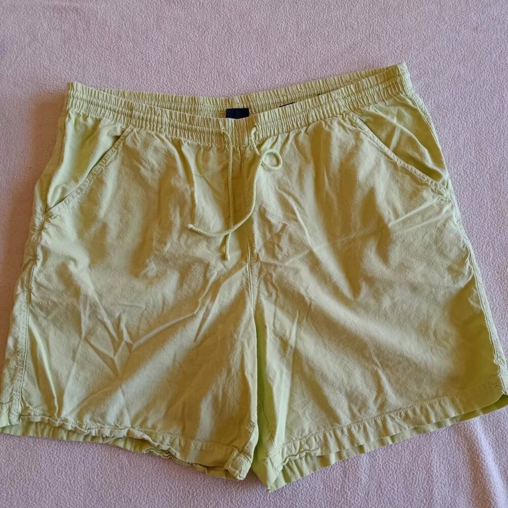 ERIKA - XL, Lime green vintage 90s shorts with drawstring waist